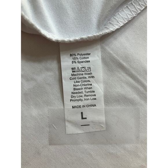 Crop Top Women's Large White Glitter Tank Style Sleeveless - Picture 4 of 4